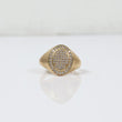 10K YG Luxury Oval Rings / 4.56gr / Sz 10.5 / White Zircons
