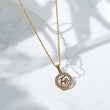 18K Yellow Gold Fe Round Jewelry Set With Zircons / 2.6gr / 1.5mm / 24in