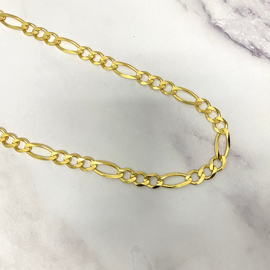 14K Yellow Gold Figaro Chain / 36gr / 8mm / 20in