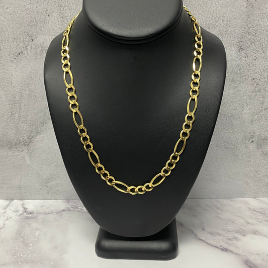 14K Yellow Gold Figaro Chain / 36gr / 8mm / 20in