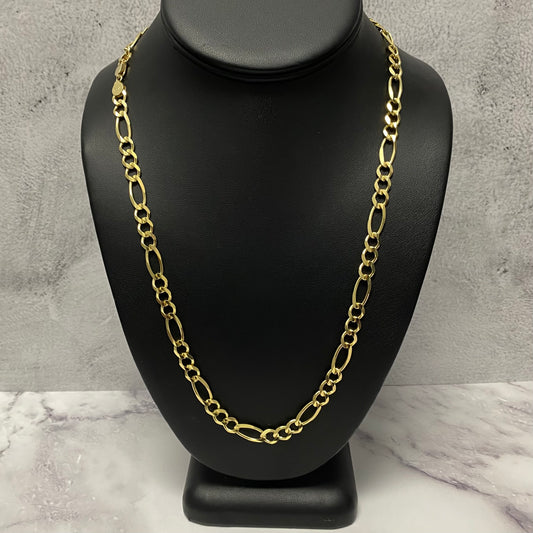 14K Yellow Gold Figaro Chain / 29gr / 6.7mm / 22in