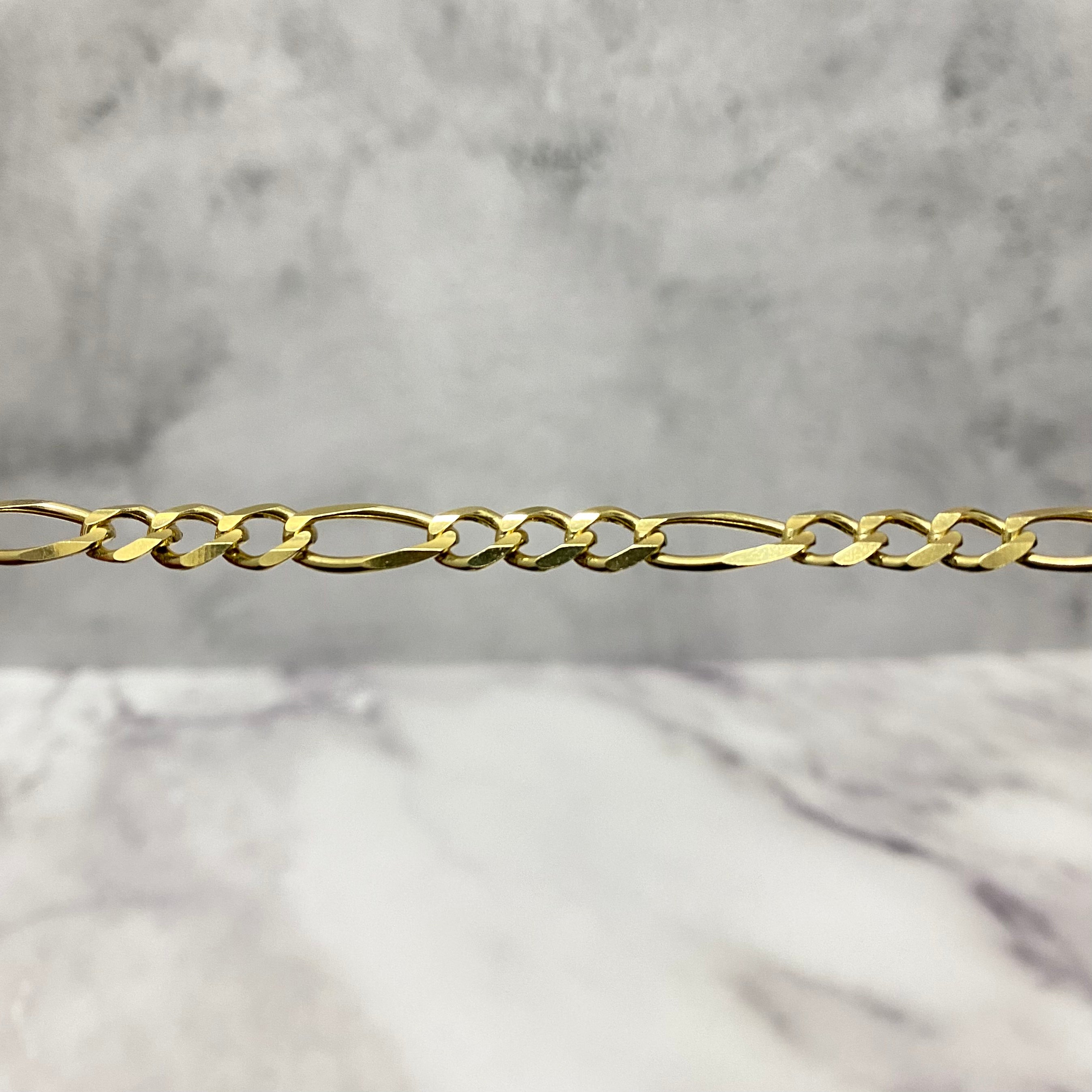 14K Yellow Gold Figaro Chain / 29gr / 6.7mm / 22in