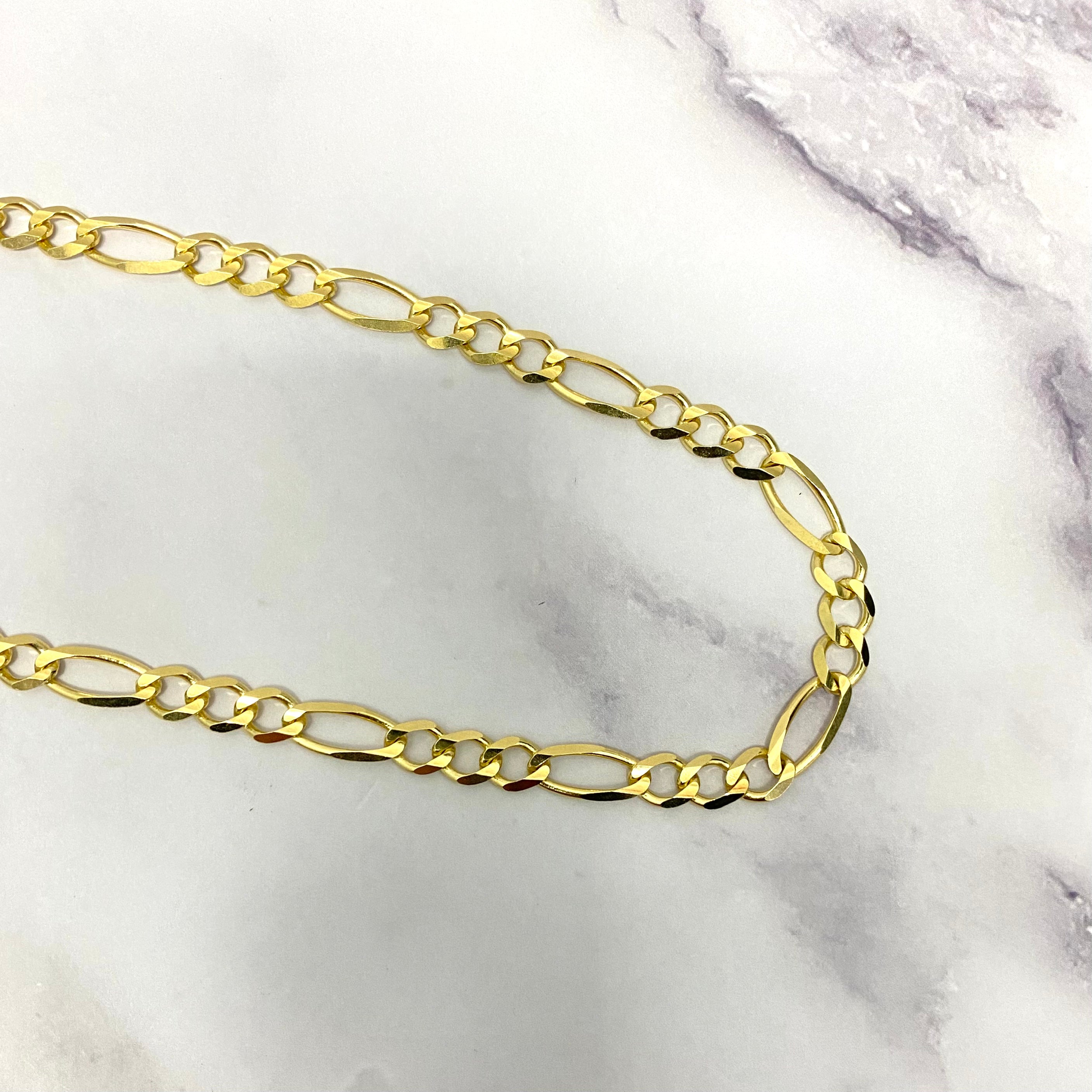 14K Yellow Gold Figaro Chain / 29gr / 6.7mm / 22in