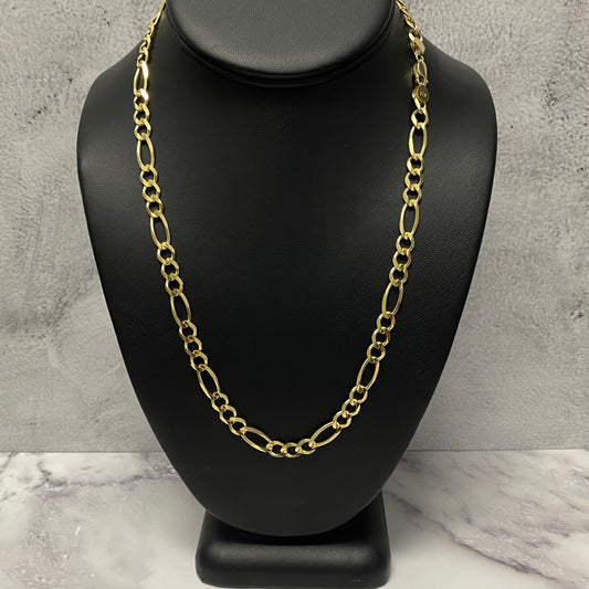 14K Yellow Gold Figaro Chain / 27.3gr / 6.7mm / 20in