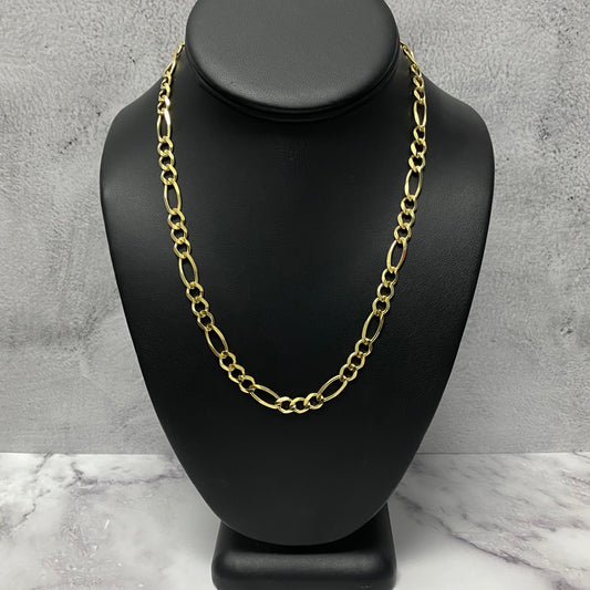 14K Yellow Gold Figaro Chain / 24.2gr / 6.7mm / 18in