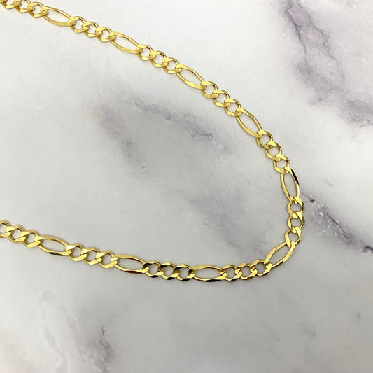 14K Yellow Gold Figaro Chain / 16.3gr / 5.3mm / 20in