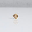 18K YG Letter E Textured Circle Ironwork / 0.2gr / 7mm /