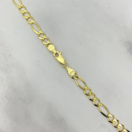 14K Yellow Gold Figaro Chain / 14gr / 5.4mm / 18in