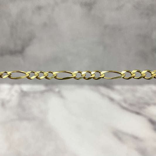 14K Yellow Gold Figaro Chain / 14gr / 5.4mm / 18in