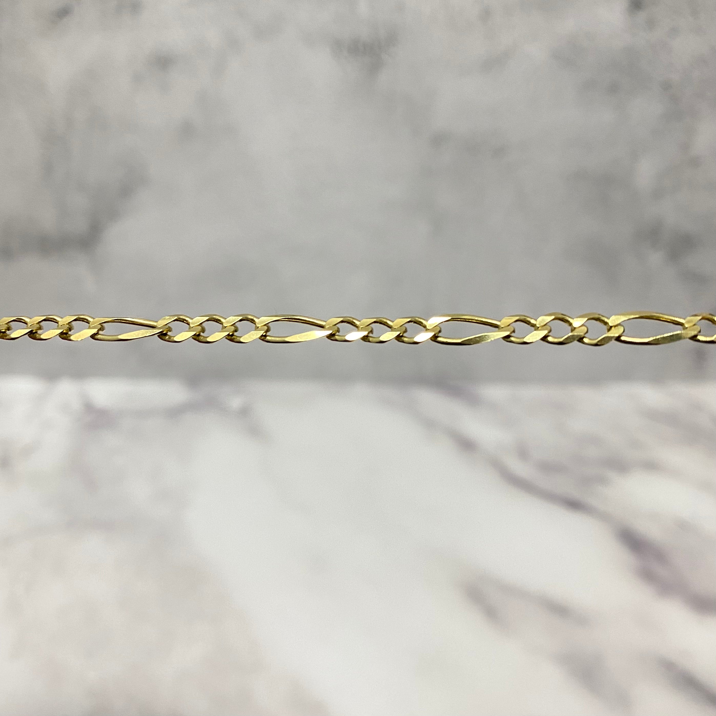 14K Yellow Gold Figaro Chain / 12.2gr / 4.4mm / 20in