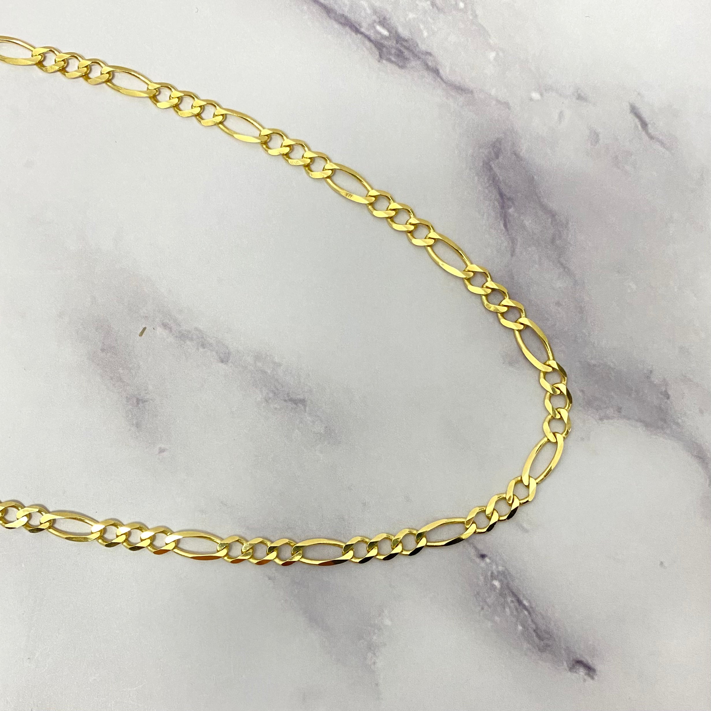 14K Yellow Gold Figaro Chain / 12.2gr / 4.4mm / 20in