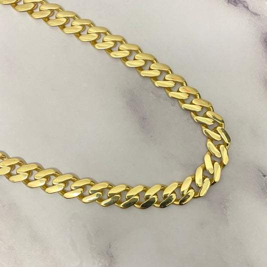 14K Yellow Gold Monaco Cuban Link Chain With Zircons / 62.4gr / 13.4mm / 24in