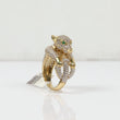 Panther Ring 10K Yellow Gold With Zirconia / 10,4gr / Size 8