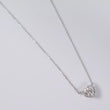 14K WG Lab Diamond Little Heart Set Jewelry / 1.54gr / 1mm / 18in / 1.10Ct Lab / VS / F