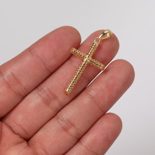18K YG Cross Pendant / 1.61gr / 1.4in /