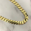 14K Yellow Gold Monaco Cuban Link Chain With Zircons / 36.1gr / 10.8mm / 20in
