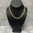 14K Yellow Gold Monaco Cuban Link Chain With Zircons / 26.7gr / 9mm / 18in