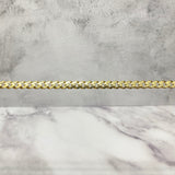 14K Yellow Gold Monaco Cuban Link Chain With Zircons / 37.3gr / 10.9mm / 22in