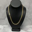 14K Yellow Gold Monaco Cuban Link Chain With Zircons / 20.1gr / 6.1mm / 24in