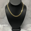 14K Yellow Gold Monaco Cuban Link Chain With Zircons / 16.4gr / 5mm / 20in