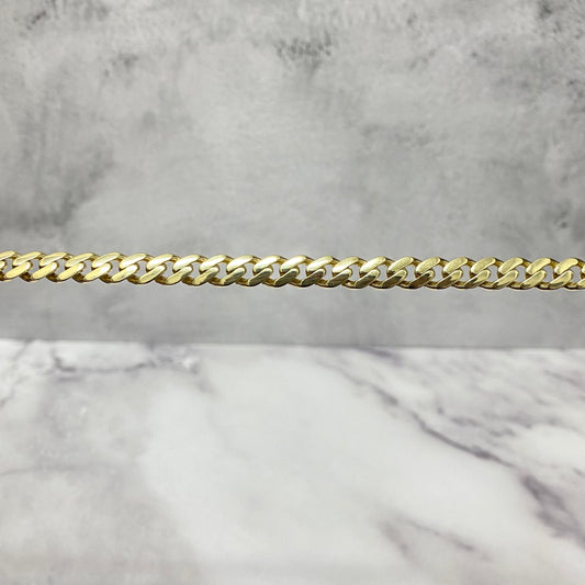 14K Yellow Gold Monaco Cuban Link Chain With Zircons / 21gr / 6.2mm / 20in