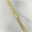 14K Yellow Gold Monaco Cuban Link Chain With Zircons / 21.8gr / 7mm / 18in