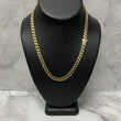 14K Yellow Gold Monaco Cuban Link Chain With Zircons / 18.8gr / 6.2mm / 18in