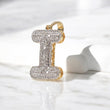 10K YG Diamond Letter I Pendant / 2.3gr / 1.1in / 0.43Wt Dia
