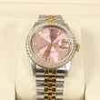 Rolex datejust Pink Face Dia Dial Roman Numbers - Diamond Bezel Ref 16013 Watch / 36mm /