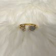 10K Yellow Gold Diamond Heart - Letter B Ring 0.20Ct Dia / 1.9gr / Size 7