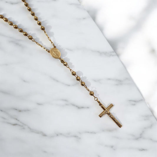 10K YG Rosary Chain / 17.80gr / 4.7mm / 26in