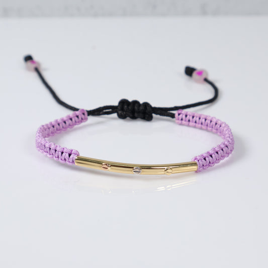 18K 3 Tone Cylinder Trio Of Nails Bracelet Tejido / 0.64gr / Adjustable /