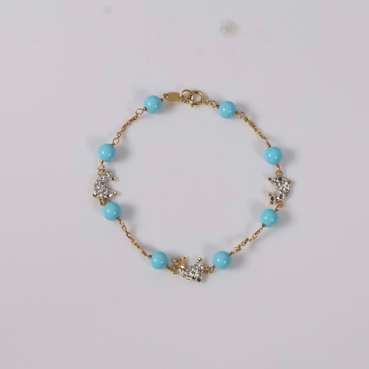 18K Yellow Gold Baby Girl Bracelet / 2.6gr / 6.5in