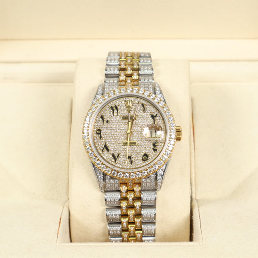 Watch Bustdown Rolex 2 Tone Yellow Arabic Numbers Watch /  / 36mm /