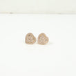 10K YG Reverse Diamond Heart Stud Earrings / 1.9gr / 10mm / D-0.75Ct