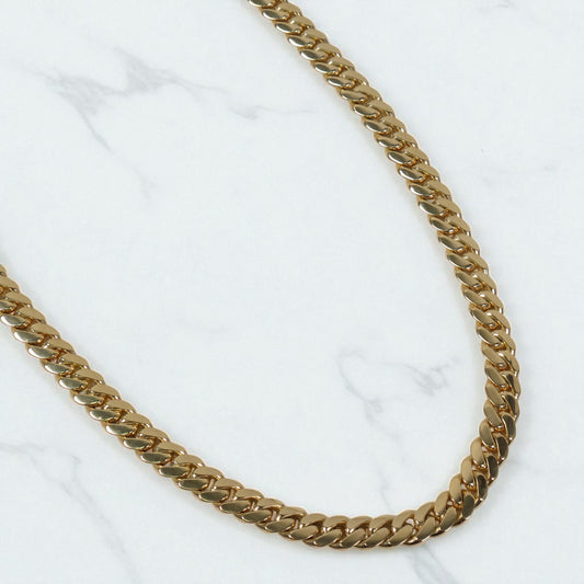 10K YG Cuban Links Chain / 92.3gr / 7.6mm / 24in /