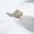 10K YG Luxury Triangle Rings / 8.38gr / Sz 11 / White Zircons