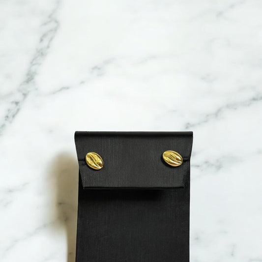 18K Yellow Gold Coffee Stud Earrings / 0.5gr