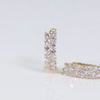 14K YG Lab Diamond Huggy 2 Row Hoop Earrings / 2.7gr / 0.4in / 0.75Ct Lab Dia / H / VS