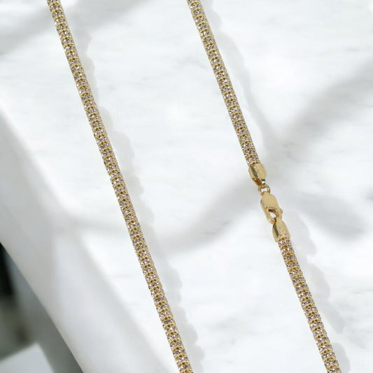 10K YG Moon Ice Chain / 25.35gr / 4.7mm / 20in /