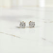 14K YG Diamond Flower Luxury Stud Earrings / 2.32gr / 8mm / D-1Ct