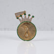 Virgen Maria Crown Pendant 10K Yellow Gold With Zirconia / 9.6gr