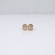 14K Yellow Gold Diamond Flower Stud Earrings 0.26Ct / 2.2gr