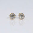 14K YG Lab Diamond Flower Stud Earrings / 1.46gr / 7mm / 0.99 CTTW Lab VS / E-F
