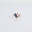 14K Yellow Gold Heart Ring With Zircons / 1.4gr / Size 7