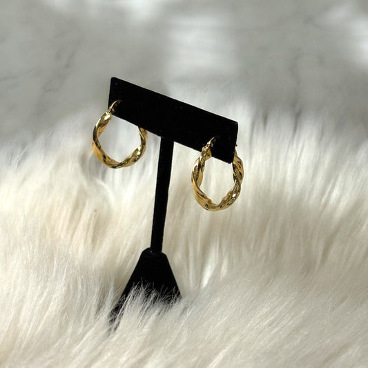 18K Yellow Gold Luxury Hoop Earrings / 3gr