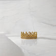 18K Yellow Gold Crown Of Hearts Ring With Zircons / 2.38gr / Size 5.5