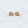 10K YG Diamond Flower Luxury Stud Earrings / 1.45gr / 7mm / D-0.35Ct