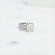 14K WG Lab Diamond Emeral Cut Duo Engagement Ring / 8.85gr / Sz 6 1/4 / EM-6.09Ct / Lab D-3.59Ct