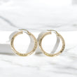 14K YG Luxury Hoop Earrings / 4.1gr / 1.6in /